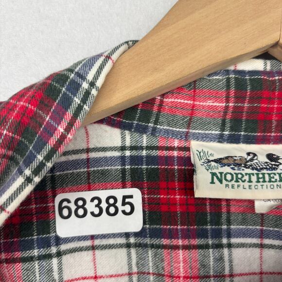 NORTHERN REFLECTIONS Shirt Mens XL Flannel Plaid Button Up Vintage Cotton Red - Picture 13 of 13